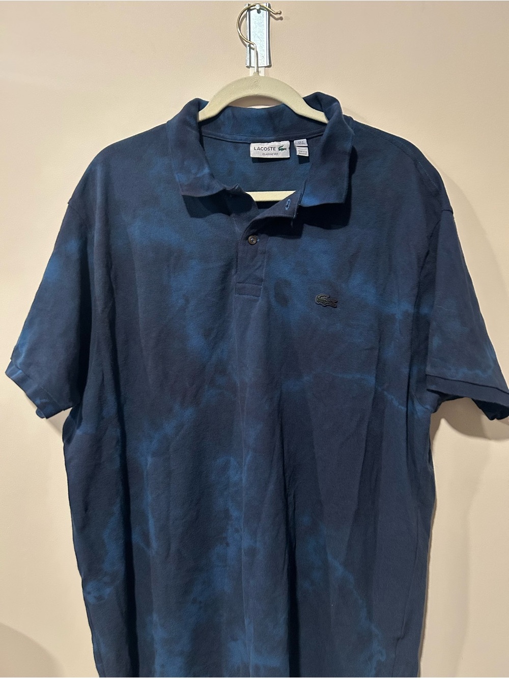 Lacoste Men's Navy Blue Tie-Dye Polo
